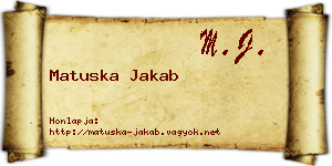 Matuska Jakab névjegykártya